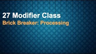 27 Modifier Class