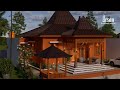 javanese joglo house design with a luxurious gazebo that feels like the kraton of jogja