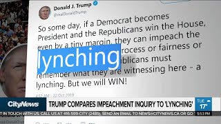 Trump compares impeachment inquiry to 'lynching'