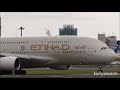 ✈✈ divert 台風13号の影響で仁川空港から超大型機のダイバート エティハド航空 etihad airways airbus a380 a6 apg narita rwy16r 成田空港