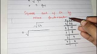 square root of 64 by prime factorization method