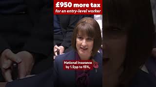 Labour’s promise-breaking tax rise will cost an entry level worker £950 a year in extra tax.