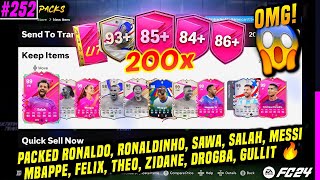 OMG! PACKED MBAPPE, RONALDO, MESSI, SALAH - OPENING 200x 84+ x10 \u0026 85+ x10 PACKS | EAFC 24 #252 🔥