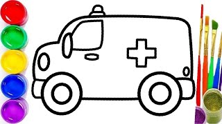 Let's learn to draw Ambulance and coloring for kids /TOiART
