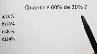 🤯 60% de 30% = ❌ QUANTO VALE? – porcentagem – Matemática básica