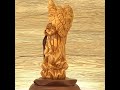 beautifully carved angel playing music holy land olive wood christianart christianart angelart