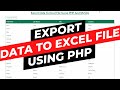 Export data to Excel File using PHP and MySQL