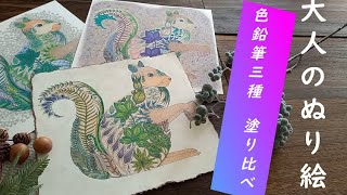 【色鉛筆・ぬり絵】Tombow/prismacolor colored pencils/Watercolor pencils/Comparing Review