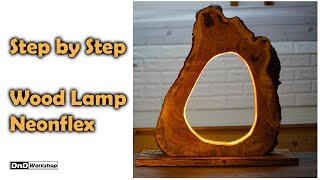 Woodturning Project - Wooden Lamp Shade Neon flex - LED Neonflex