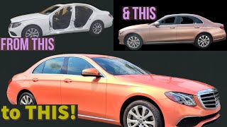 Teckwrap Coral Peach Fully Wrapped Mercedes Sedan with Door Jambs