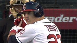 Trout goes 0-for-3 in his MLB debut