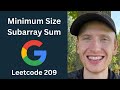 Minimum Size Subarray Sum - Leetcode 209 - Sliding Window (Python)