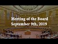 meeting of the board september 09 2019