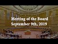 meeting of the board september 09 2019