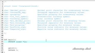 80 localeconv Function in C programming Language Video Tutorial Full HD