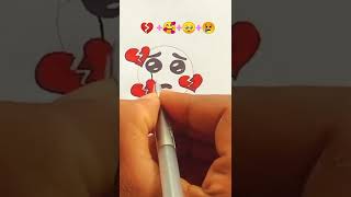 Broken Heart ll Emoji satisfying creative art ll #shorts #creativeart #satisfying