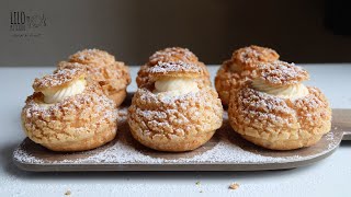 Cách làm Bánh Su Kem Vỏ Giòn | Choux Au Craquelin Recipe | Lilo Kitchen