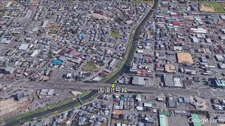 日本の川～荒川（福井県）～Google Earth Proを使って下流から上流まで空撮したような動画を作ってみました！