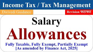 Allowances in income tax, allowances in salary, Allowances exempt u/s 10 (14), HRA exempt us/s (13A)
