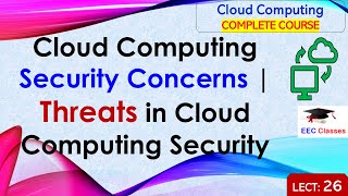 L26: Cloud Computing Security Concerns | Threats in Cloud Computing Security | Cloud Computing