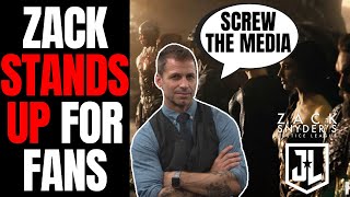 Zack Snyder Stands Up For Fans! | Calls Out Garbage Media Over Justice League, "Toxic" Fandom Lies