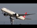 Scary plane landing Turkish Air Boeing 777 at Moffett Airport