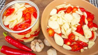 CÁCH LÀM TỎI ỚT NGÂM GIẤM CHUA NGỌT TRẮNG GIÒN ĐỂ ĐƯỢC LÂU - CKK