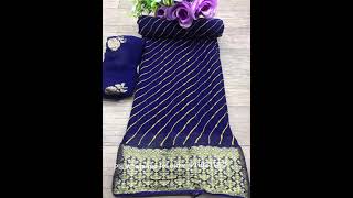 Leheriya Sarees With Zari Border || Rajasthan Special Sarees || Beautiful Colors