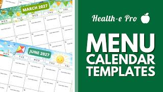 Menu Calendar Templates Tutorial - Expert Series