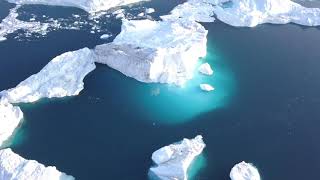 Flying over the Ilulissat Ice Fjord, Greenland