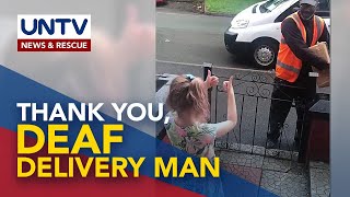 8-year-old English girl learns sign language to thank deaf parcel man for his service