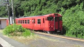 福部駅　キハ47の入線シーン