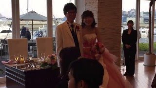 【福岡の結婚式場】ホテルマリノアリゾート福岡3月27日披露宴、新郎新婦お色直し入場！