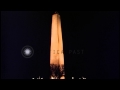 The Jefferson Memorial and Washington Monument lit up at night in Washington DC. HD Stock Footage