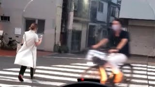 白バイ取り締まり地点　上池袋2　明治通り堀之内橋交差点 a regulation place of protection for pedestrian by motorcycle police