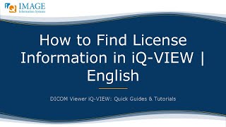How to Find License Information in iQ-VIEW | English