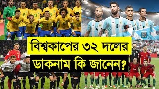 বিশ্বকাপ 2018 | বিশ্বকাপের ৩২ দলের ডাকনাম জানেন কি? এদের ১টির নাম আবার রূপকথার বালক