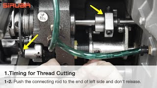 timing for thread cutting, kinfe cam timing of siruba sewing machine