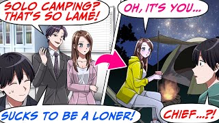 My Coworker Laughs at My Hobby! I Went Solo Camping & Ran Into Our Cute Chief...[RomCom Manga Dub]