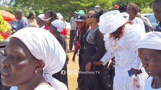 Racheal Otuoma leads Ezekiel Otuoma's procession