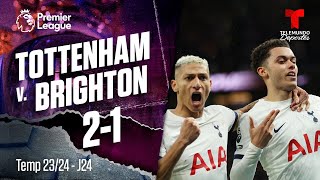 Highlights & Goles: Tottenham v. Brighton 2-1 | Premier League | Telemundo Deportes
