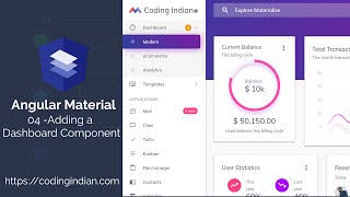 Angular Material| 04 | Adding a Dashboard Component | codingindian.com