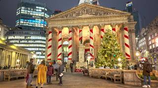 2024 London Christmas Walk Tour ✨ City of London, St Paul’s to London Bridge 🎄 4K HDR