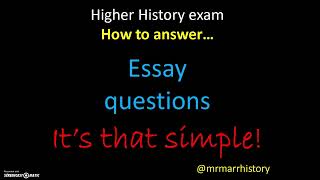 Mr Marr - Higher History - Essay writing