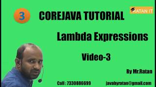 Core java Tutorial || Lambda Expressions || Video-3 || By Ratan sir
