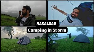 Camping at Rasalgad Fort in MONSOON STORM (MUST WATCH)