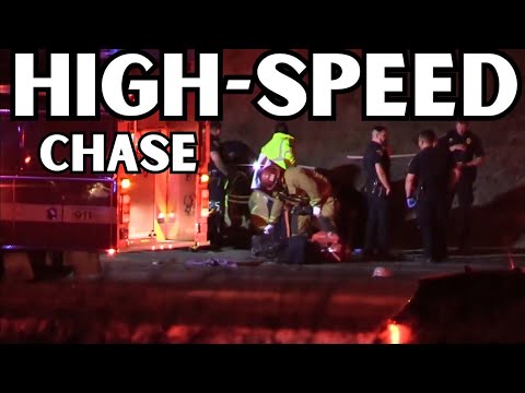 High-Speed Chase : Ends In Freeway Rollover Crash - YouTube