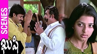 Pawan Kalyan impresses Vijayakumar | Kushi Movie Scenes | Bhumika | Ali | Mani Sharma