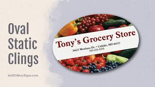 Custom Full Color Oval Static Clings | Free Shipping | deSIGNerySigns.com