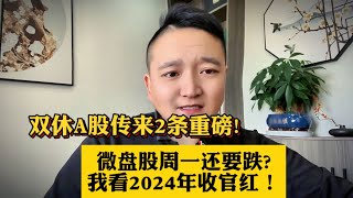 双休传2条重磅消息,微盘股周一还要跌?我看2024年收官红！